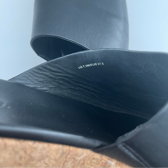 VINCE James B Leather Women’s Platform Cork Slide Black Sandals size 7.5 - Picture 6 of 14